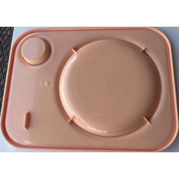 Set of 3 Plastic Lap Food Trays Tan w/Drink Holder 13.5" Length (BRAND UNKNOWN) - Picture 8 of 8